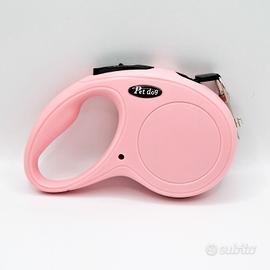 Guinzaglio estensibile cane 5 m rosa ergonomico