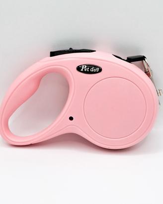 Guinzaglio estensibile cane 5 m rosa ergonomico