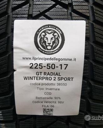 2 gomme 225 50 17 gt radial a38550