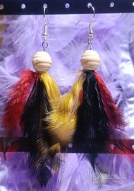 Orecchini Pendenti con Piume – Stile Boho / Etnico