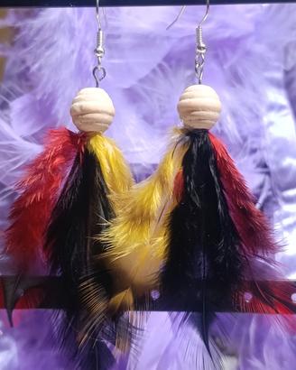 Orecchini Pendenti con Piume – Stile Boho / Etnico