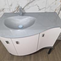 mobile bagno sospeso 90 cm top cristallo