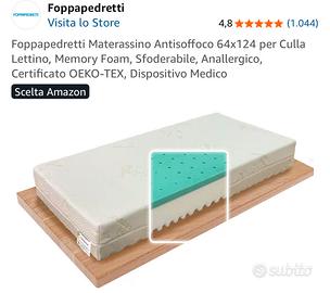 Materasso antisoffoco Foppapedretti lettino 124x64