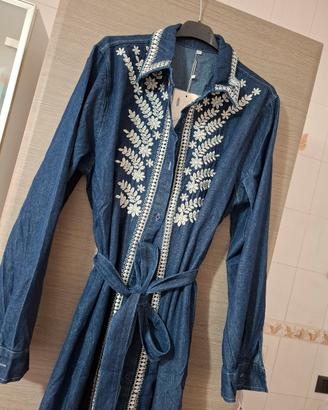 abito donna in denim Jeans nuovo 
