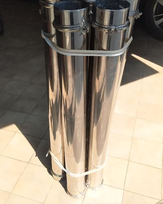 Ala tubo per stufe inox D 10 x 100 cm - 6 pz