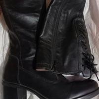 Stivali in vera pelle nero giardini n.35