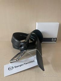 Sergio Tacchini cintura uomo vera pelle nero