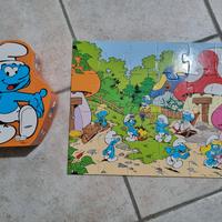 Puzzle dei Puffi dimensioni 42x32 cm.