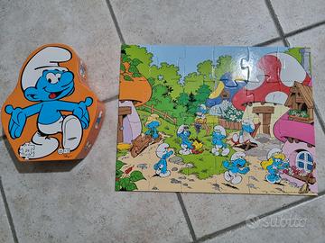 Puzzle dei Puffi dimensioni 42x32 cm.