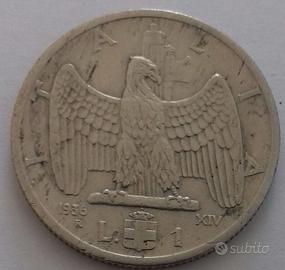 Regno Italia Vittorio Emanuele III 1 lira 1936 R