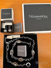 Collana e orecchini in acciaio e zirconi Swarovski