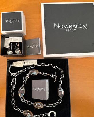Collana e orecchini in acciaio e zirconi Swarovski