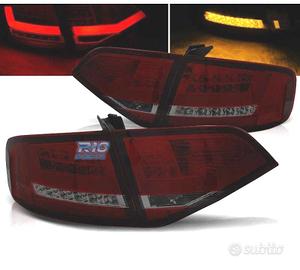 FANALI AUDI A4 B8 07-11 LIGHT BAR ROSSO AFFUMICATO