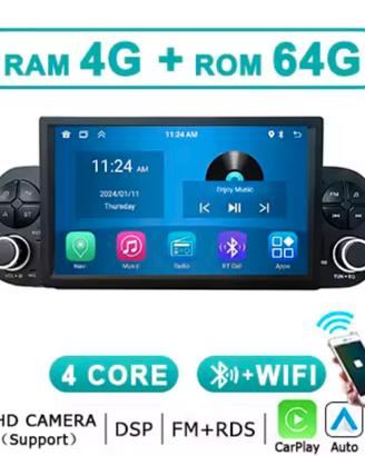 Autoradio Fiat Panda - Wireless CarPlay/Android