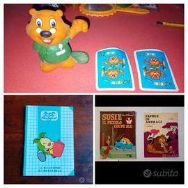 libricini educativi e portaspazzolino AZ vintage