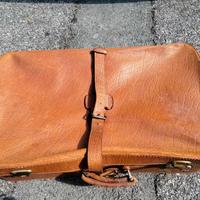 Grande Valigia cuoio marrone vintage