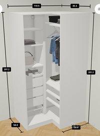 Armadio angolare IKEA PAX
