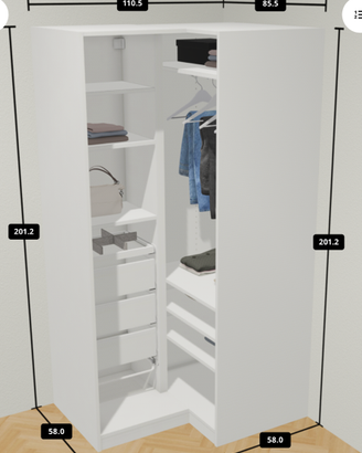 Armadio angolare IKEA PAX