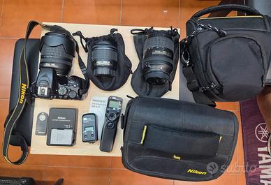 nikon d5500 + 3 obiettivi + accessori