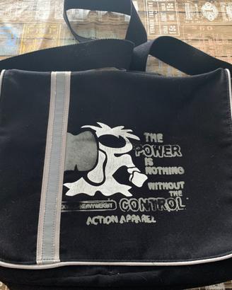 Borsa Tracolla Messenger Vintage Y2K Nera Pirelli