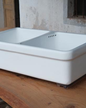 Lavello cucina doppia vasca ceramica