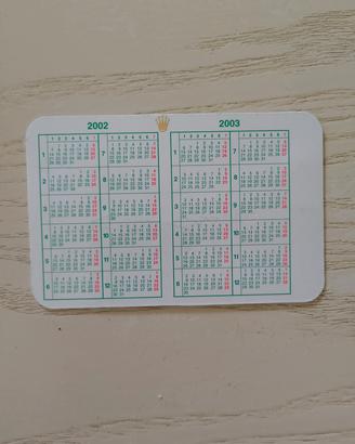 Calendario Rolex anno 2002 2003 
