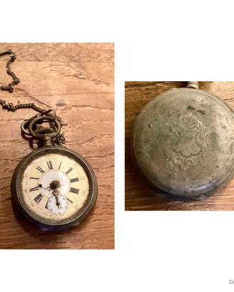 Orologio cipolla da tasca uomo senza vetro