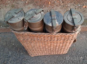 SET 4 CONTENITORI MILITARI VINTAGE EST EUROPA
