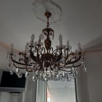 lampadario a goccia in cristallo anni 60