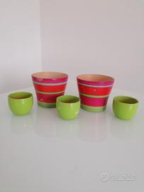 5 vasi colorati 
