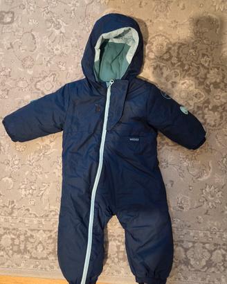 WEDZE Tuta sci baby 500 WARM azzurra
