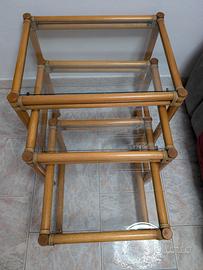 Tavolini impilabili in bambù 