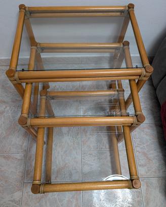 Tavolini impilabili in bambù 
