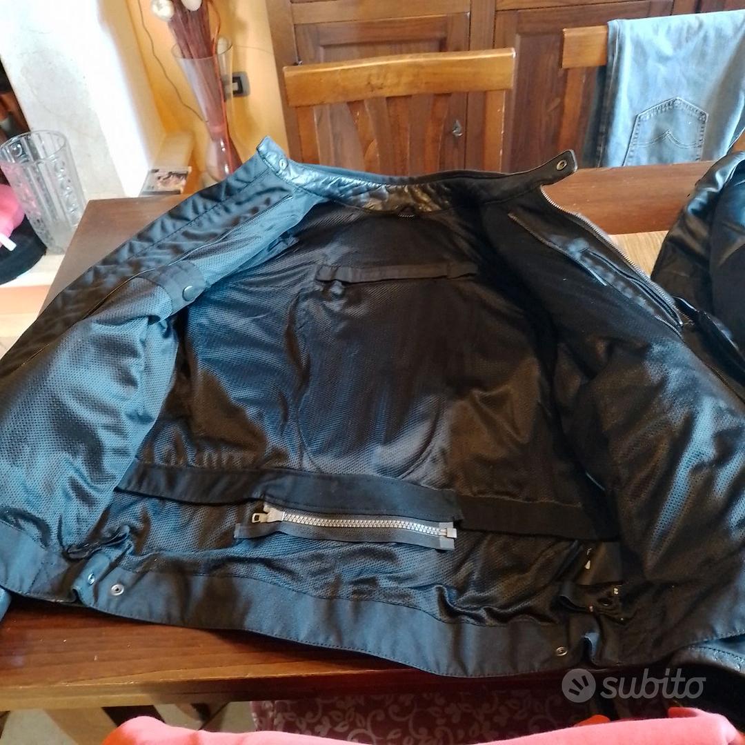 GIACCA MOTO UOMO REV'IT IN PELLE ARGON 2 NERO ROSSO
