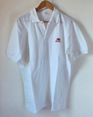 Polo Kronenbourg in cotone bianco.