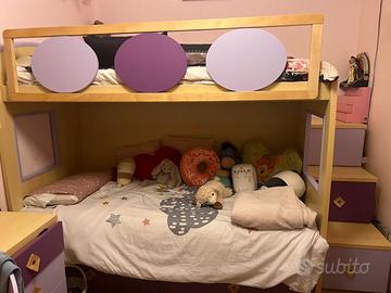 CAMERA BAMBINA SOPPALCO 2 LETTI ARMADIO E LIBRERIA