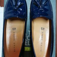 Scarpe mocassini donna vernice blu
