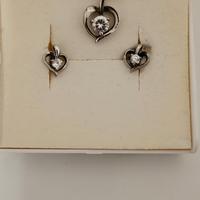 parure in argento 925 cuori