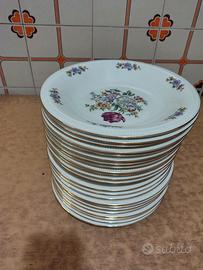 piatti in porcellana Toscana bordati oro