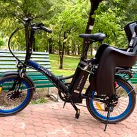 Bici Elettrica Pieghevole Argento Piuma