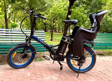 Bici Elettrica Pieghevole Argento Piuma