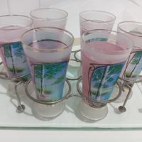 Set di bicchieri decorativi Anni 60