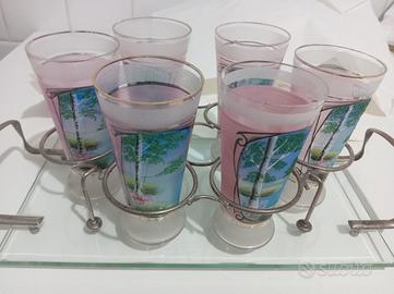 Set di bicchieri decorativi Anni 60