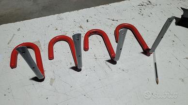 4 Ganci bici 180 mm Ø 20 mm in acciaio foderato di