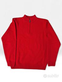Maglione Vintage Pura Lana Zip Collo alto