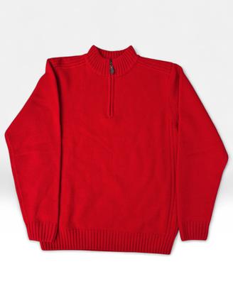 Maglione Vintage Pura Lana Zip Collo alto