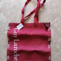 Borsa da mare 10% juta (rosso/bianco). 