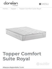 Topper memory matrimoniale 180x200 Dorelan