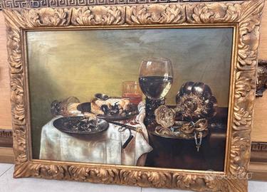 Stampa con cornice dorata Willem Claesz. Heda