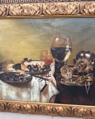 Stampa con cornice dorata Willem Claesz. Heda